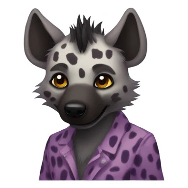 Purple spotted hyena fursona yippie sticker