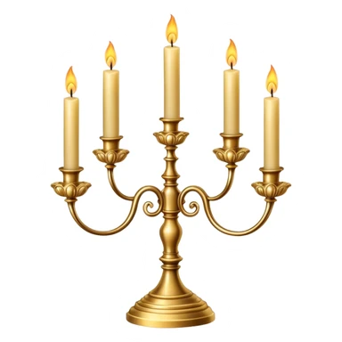 elegant candelabra with three burning candles sticker