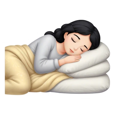 black hair girl sleeping sticker