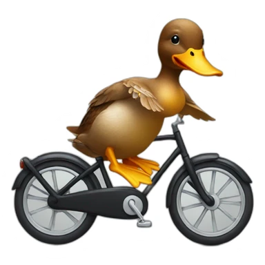 Duck riding a bike sticker
