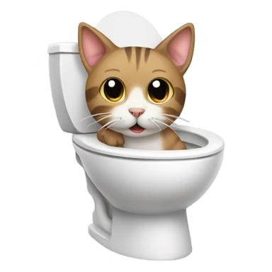 cat pooping in a toilet  sticker