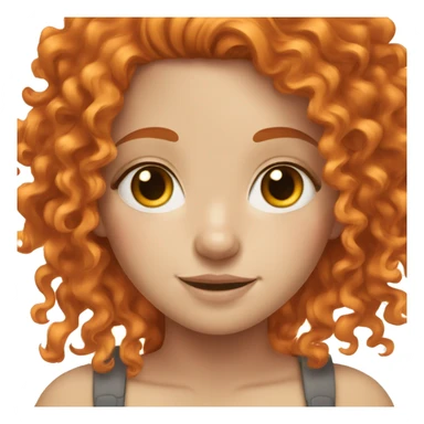 White girl with freckles with orange curly hair  sticker