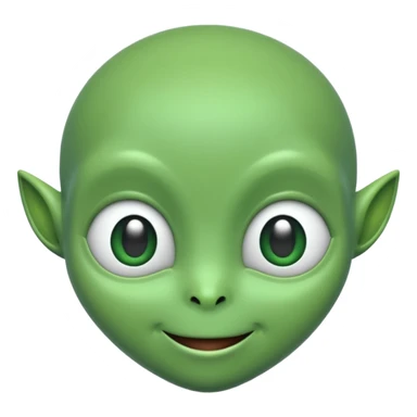 A cute alien face with two white eyes, no antennae, no nostrils sticker