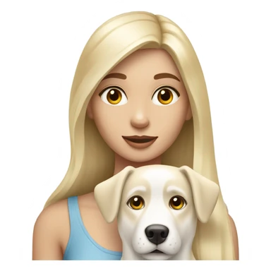 long blonde girl with cream husky dog sticker