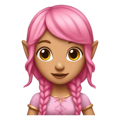 tan skinned elf girl with pink hair sticker