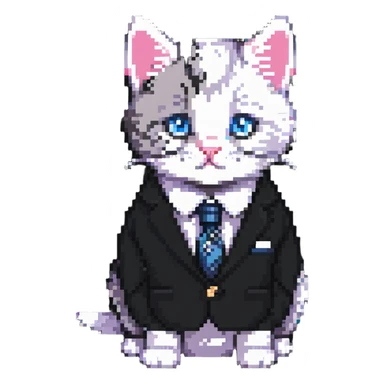 kitten in a suit sticker