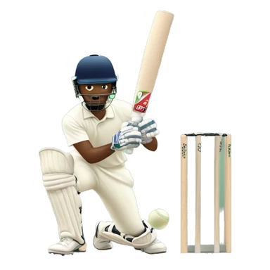Cricket player hitting a ball sticker