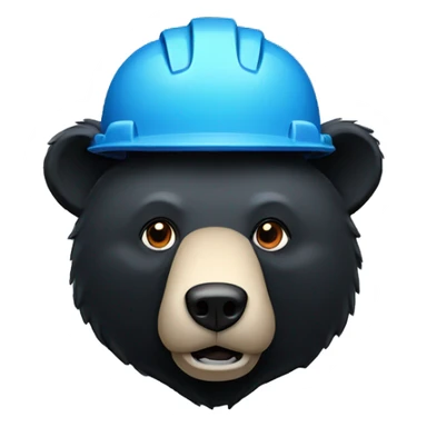 black bear head in a hardhat sticker