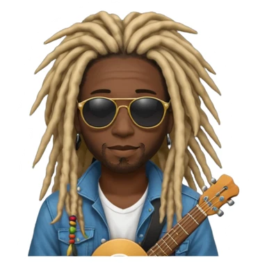 Musician with dreadlocks and sunglasses sticker