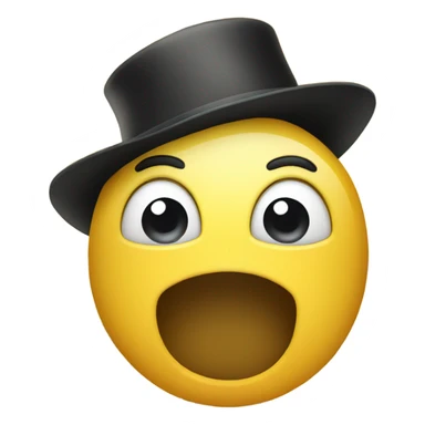 Yellow emoji tipping hat  sticker