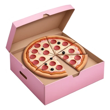 Pizza in Light pink box sticker