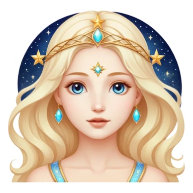universe goddess Sophia with pretty perfect feminine attractive face, cosmic beauty with detailed delicate facial features, starry goddess with ethereal glow sticker