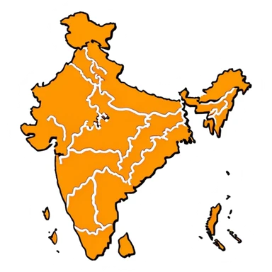India map with saffron colour ( akhand Bharat ) sticker