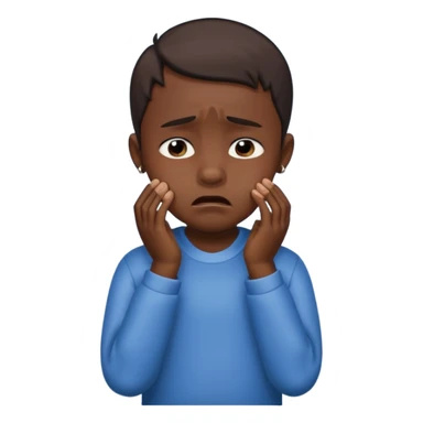 Dark Skin child boy crying full body sticker