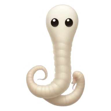 an intestinal worm, faceless, white rather small  sticker