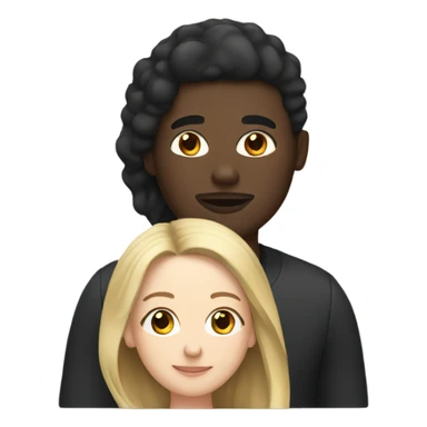 White woman and black man couple sticker