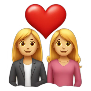 Cœur rouge avec 2 personne qui s’aime  sticker