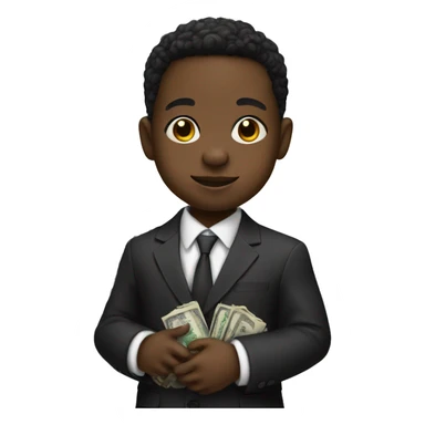 black baby in a suit with money in hand sticker