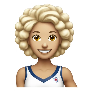 smiling blonde white cheerleader with pom poms sticker