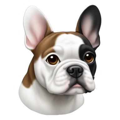 A black brown gray white French bulldog sticker