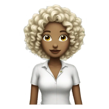 White curly girl with a lot of money sticker