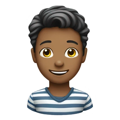 smiling boy in striped shirt sticker