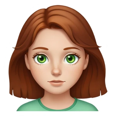 girl with brown hair green eyes and freckles sticker