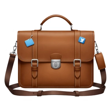 Brown leather work laptop bag sticker