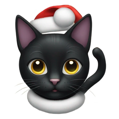 Black cat celebrating Christmas and Hanukkah sticker