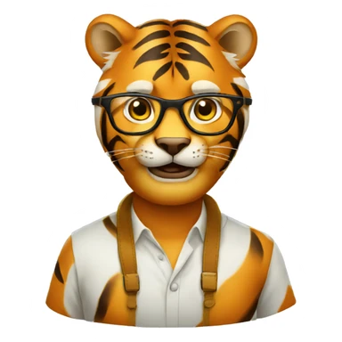 tiger expert in glasses sticker