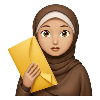 🦃 wearing hijab holding yellow paper sticker