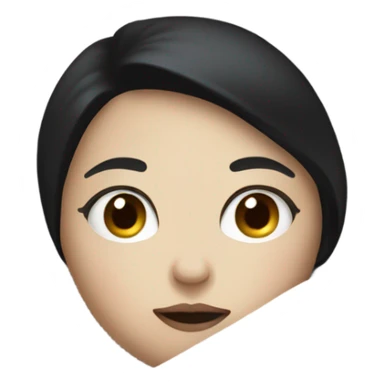 Pale Girl with black hair  laying down cozy in a white blanket sticker