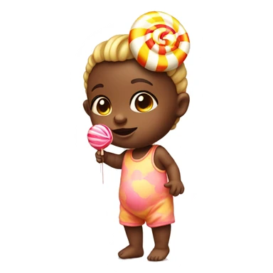 baby with lollypop head sticker