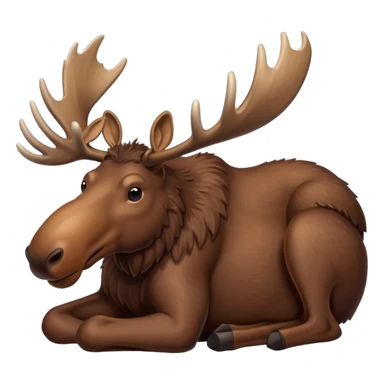 moose lying down, simple, clear sticker