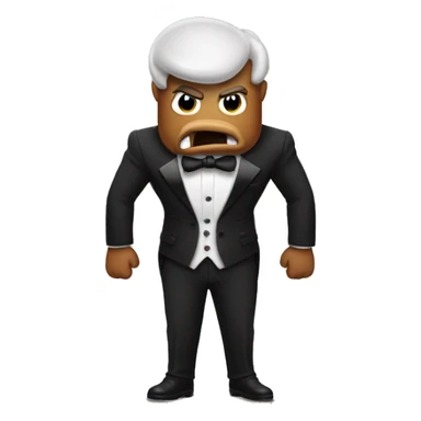 Angry 💩 in a tuxedo sticker
