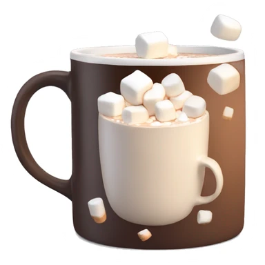 aesthetic hot coco mug with marshmellows sticker