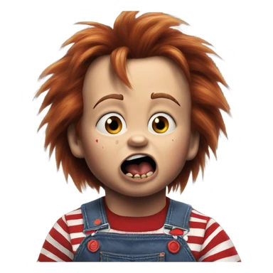 Chucky sending a kiss sticker