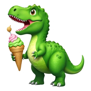 dino with icr cream sticker