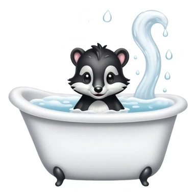 Skunk taking a bath sticker