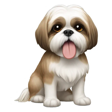Shih tzu eating chicken   sticker