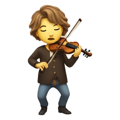 person playing the violon with eyes closed sticker