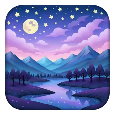 goth pastel starry night landscape  sticker