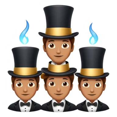one man wearing three magic top hats sticker