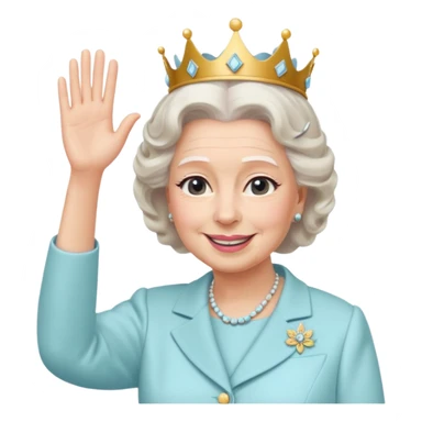 Queen Elizabeth waves in pastel clothes sticker