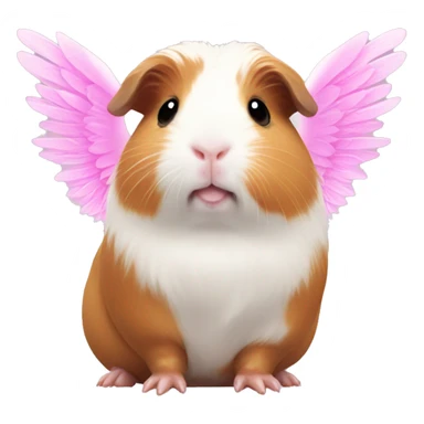 Kawaii Guinea pig with pink angel wings sticker