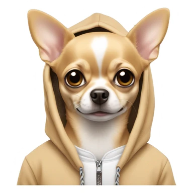 Tan chihuahua in hoodie sticker