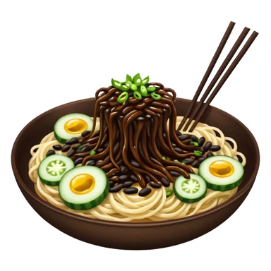Korean jjajangmyun with Twitter emoji style sticker