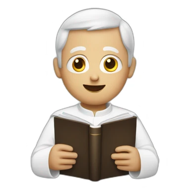 Priest holding a book, truly shocked face sticker