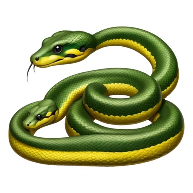 A photo-realistic digital illustration of a Green Anaconda, chest upward, with a broad, flat head, muscular body, and high-set eyes. Its olive-green body is covered with symmetrical, bold black oval spots, and its smooth, glossy scales highlight its large, powerful build. sticker