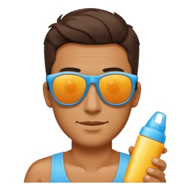 
male suncream and sunglasses sticker